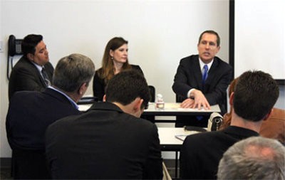 Deputy Executive Director LA City Ethics Commission David Tristan, Executive Director LA City Ethics Commission Heather Holt and OC Senior Deputy District Attorney Mark Sacks